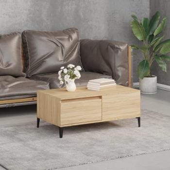 Mesa de centro vidaXL madera contrachapada 90x50x36,5 cm en colores Blanco, Negro y Blanco brillante, ideal para salón o comedor, también conocida como Mesita de Salón o Auxiliar Mesa de Café; además