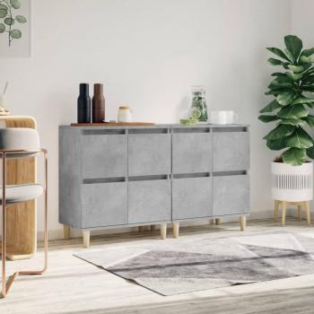 Aparadores 2 uds madera contrachapada 60x35x70 cm Mueble de Almacenaje de Salón, Buffet para salón, Armario Auxiliar, Armario de Almacenamiento gris hormigón