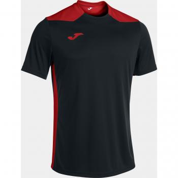 Joma Men's Short Sleeve Championship VI Jersey in Black and Red