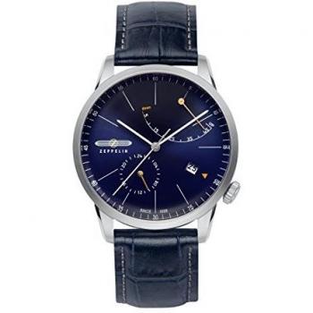 Zeppelin 7366z3zwatch for men leather strap dark blue