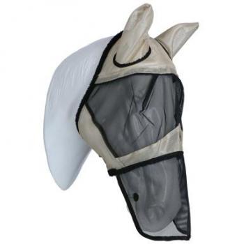 Máscara Antimoscas Clásica para Caballos BR en Negro y Oro