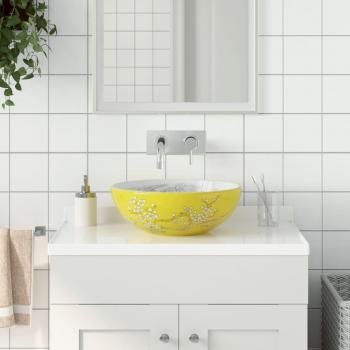 Lavabo Sobre Encimera Monnet Cerámica Amarillo Ø41x14 Cm