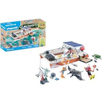 PLAYMOBIL Wiltopia 71623 Plataforma para análisis del Arrecife, con Animales, Fabricado con más del 80% de Materiales reciclados y de Origen biológico, Juguetes para niños y niñas a Part