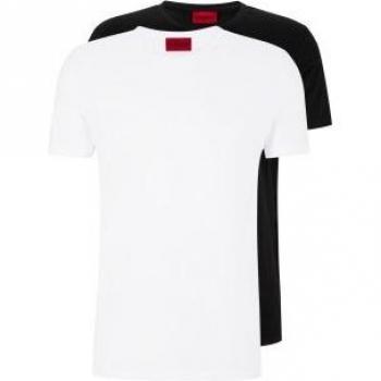 Pack 2 Camisetas HUGO para Hombre 50325440, Manga Corta, Casual, Algodón Sostenible, Color Blanco y Negro (3XL)