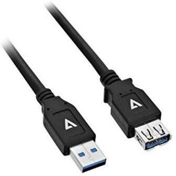 V7 USB3.0A cable de extensión de 2 m Negro - Cable USB