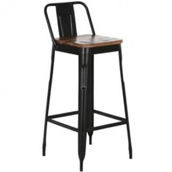 Taburete Home ESPRIT Negro Madera Metal 41 x 38 x 96 cm