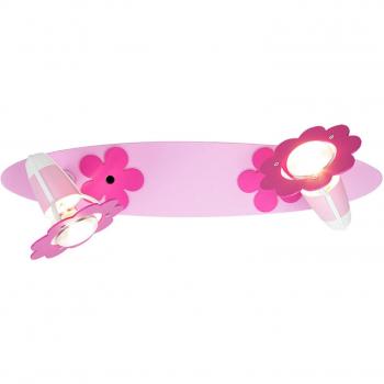 Lámpara de Techo Flores Rosa, Panel, 2 Luces E14 IP20