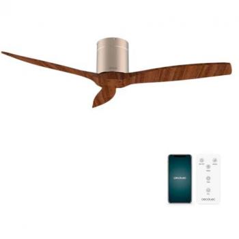 Cecotec Energysilence Aero 5500 Aqua Golddarkwood Connected Ventilador de Techo 40W Dorado, Motor DC 40W, Diámetro 132 cm, Bajo consumo, Wifi, Mando a