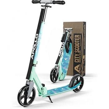 Scooter Urbano Ajustable Apollo Phantom Pro con Ruedas Grandes y Freno - Patinete Plegable para Niños y Adultos