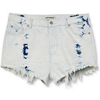 Superdry Cut-Off Short Pantalones Cortos, Azul
