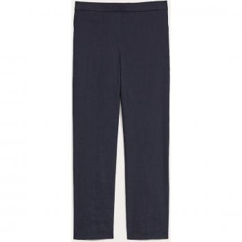Theory Treeca 'Good Linen' Pull-On Pants - Concord - Size: 2XS, Blue, Female Cropped Trousers