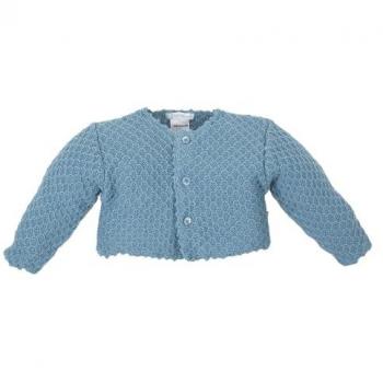Conjunto sin pie de bebé niña rosa con abertura trasera y botón a presión - Tutto Piccolo. Chaqueta de punto tricot para bebé - Tutto Piccolo. Chaqueta de punto tricot unisex para bebé azul - Tutto