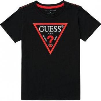 Camiseta Logo Triángulo Guess para Niños Regular Fit Negra 6Y