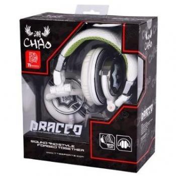 Auriculares Gaming Tt eSPORTS Dracco Profesionales Alámbricos Blanco y Verde