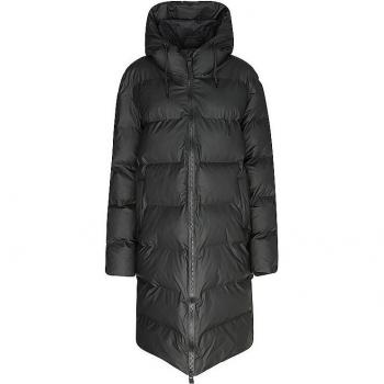 Rains Alta Long Black Puffer Jacket - XL Unisex