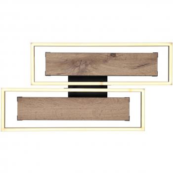 Plafoniera LED Colli 49 cm, Madera Oscura, Diseño Moderno