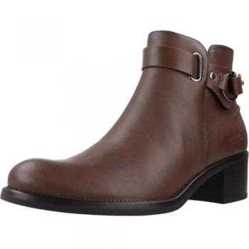 Botines de mujer Chika10 BAIDEN 07 marrón de tacón medio (3 a 5 cm) con cierre de cremallera y hebilla decorativa