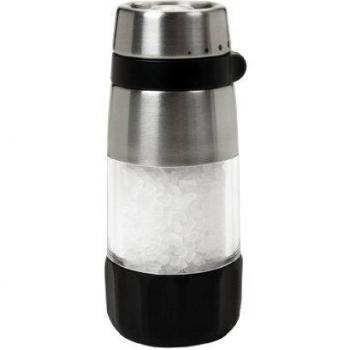 OXO Good Grips - Molinillo de sal de acero inoxidable, sin derrames, color negro