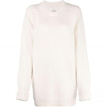 Maison Margiela Women's Cotton Blend Jumper Sweater in White | Size XS | SI0GP0001S17664101