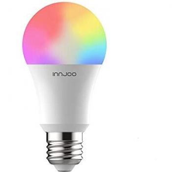 InnJoo Bombilla LED Inteligente WiFi Regulable 9W 800 Lm Lámpara, E27 Multicolor Bombilla Compatible con Alexa, Echo e Google Home