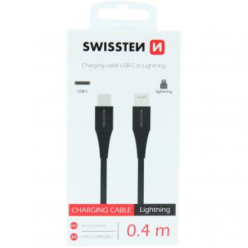Cable USB-C a Lightning 0,4 m Carga Rápida 3A Negro