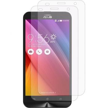 Funda de piel sintética efecto tela con tapa y función atril para Asus Zenfone 2 Laser ZE550KL/ZE551KL 3 protectores de pantalla, 1-Soporte de coche para GPS con pinza ajustable giratoria