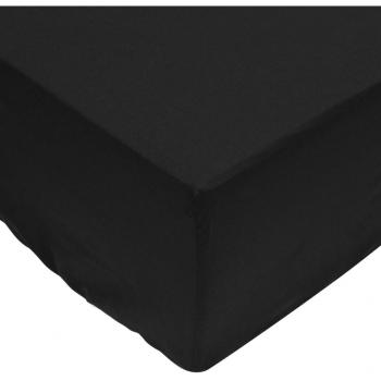 Juego de Sábanas Ajustables 2 Piezas 180x200 cm Algodón Negro