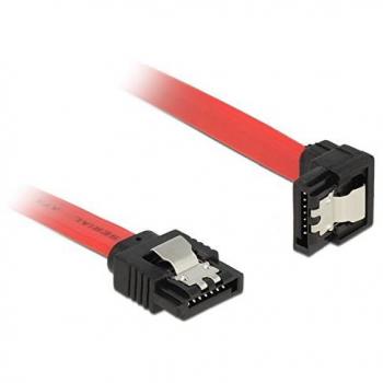 Cable SATA III Hembra-Hembra 0.50 mts Acodado 90 grados UP Rojo Delock