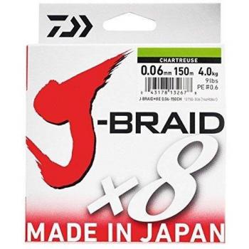 Daiwa - Jbraid 8 Braid 500, Color Verde, Talla 0.350 mm