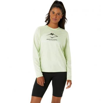 Camiseta de Manga Larga Asics Fujitrail Logo Femenina Verde