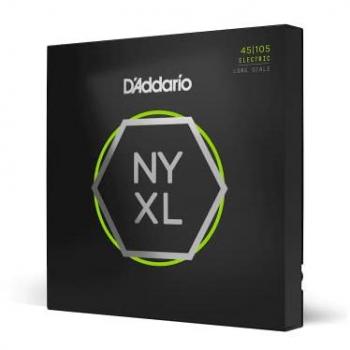 D'Addario NYXL45105 Long Scale Nickel Wound Bass Guitar Strings, Light Top / Medium Bottom, 45-105