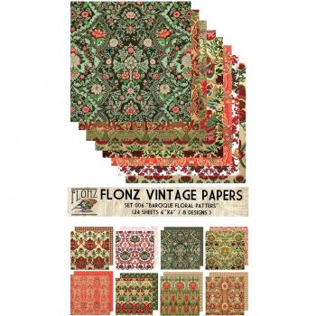 Paper Pack (24sh 6x6) Baroque Arabesque FLONZ Vintage Paper for Scrapbooking and Craft