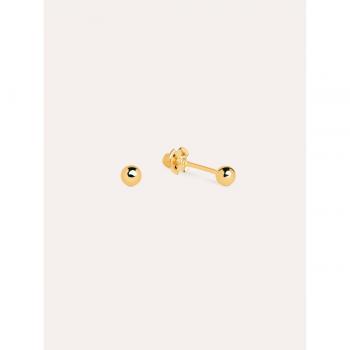 Pendientes Singularu Mini Dots 3mm - Elegantes Pendientes de Plata de Ley 925 bañados en Oro de 18 Kt.