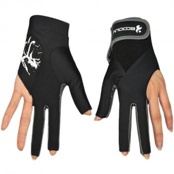 1 par de guantes de billar de 3 dedos para mano izquierda, mujer, color gris, tamaño Large