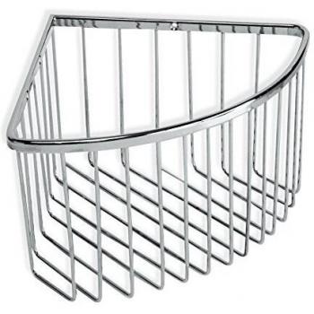 Tatay Cestillo rinconero Krom, de Gran Capacidad, idéal para envases de tamaño Familiar. Diseño Elegante y Funcional, Fabricado en latón Cromado y Acero INOX.
