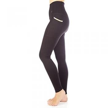 Leggings Ditchil Sophistication Negro Oro Lg2012-900, Leggings para Mujer, color negro con detalles en oro, talla S