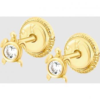 Pendientes de niña Time Road HIN00040 Basics Oro 9K con motivo de animales.