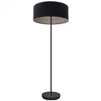 Lámpara de Pie Elegante Tania 1xe27 Negro y Madera Gris 162x40x40 Cm