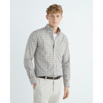Mirto - Camisa de hombre casual cuadros manga larga