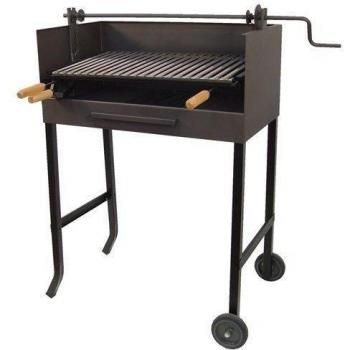 Imex El Zorro 71535 - Barbacoa con elevador y parrilla inox, 50 x 40 x 100 cm, color negro