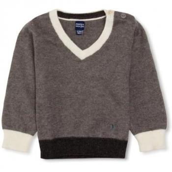 SPIG - Prenda de punto de punto para bebé, talla 24 Months - talla inglesa, color pale grey ivory anthracite