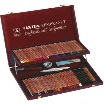 Lyra - Estuche de madera con 96 lápices de colores y accesorios