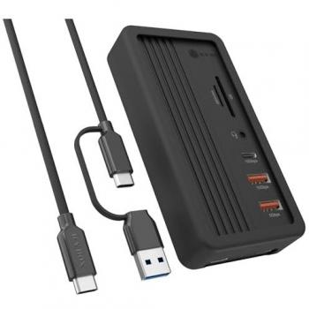 Estación de Acoplamiento USB-C 10 en 1 Icy Box IB-DK4072M-CU31 con HDMI 4K y Slot M.2 NVMe
