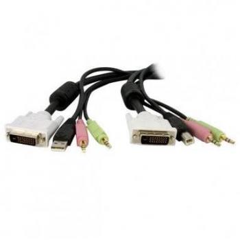 StarTech.com 1.8m 4-in-1 USB DVI-D Dual Link KVM Switch Cable with Audio and Microphone