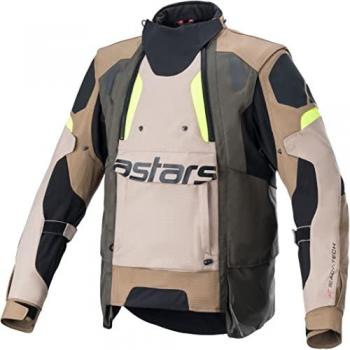 Alpinestars Men's Halo Drystar Motorcycle Jacket - Dark Khaki/Sand/Fluorescent Yellow, XL