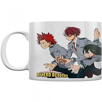 Taza My Hero Academia School Dash con diseño de personajes, capacidad de 350 ml, material cerámico, apta para lavavajillas y microondas