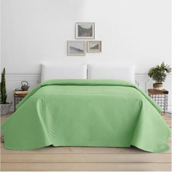 Colcha Bouti rombos verde - Colcha acolchada reversible para cama de verano y entretiempo