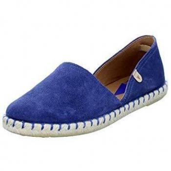Alpargata Cerrada Verbenas Carmen Serraje Azul Iris con Jute-Rahmen