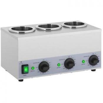 Calentador de salsas Royal Catering RCSW-17 - 3 x 1 L, panel de control en la parte inferior, temperatura de 40 - 90 °C, potencia de 550 W
