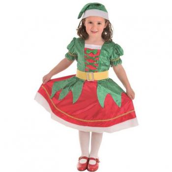Disfraz Infantil de Ayudante de Santa Claus para niña Creaciones Llopis (8468-1)